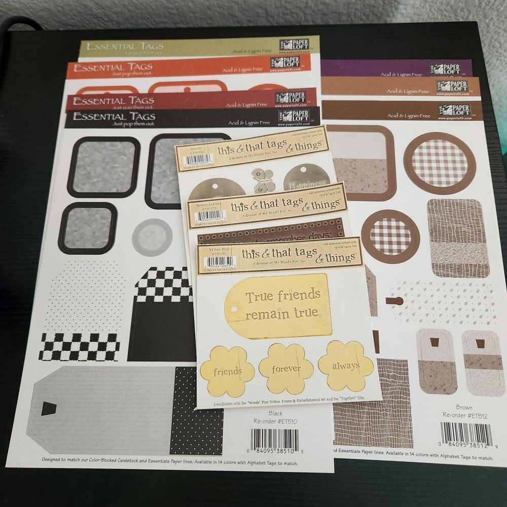 The Paper Loft Set 7 Essential Tags PLUS 3 My Minds Eye This & That Tags NWOT